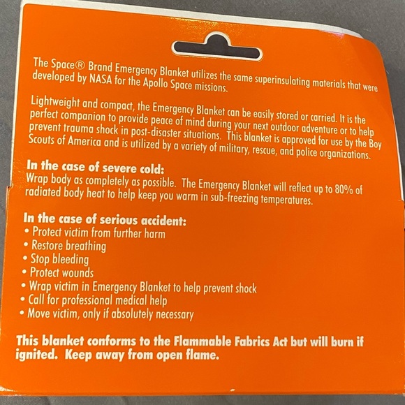 Grabber Outdoors The Original Space Brand Emergency Survival Blanket, Silver, - Picture 3 of 6